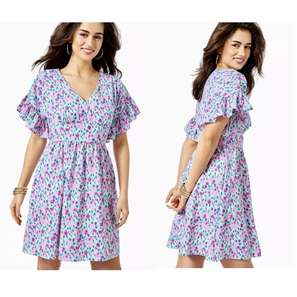 Lilly Pulitzer Blaire Stretch Dress 4 Hottie Dottie Multi EUC - Picture 2 of 11